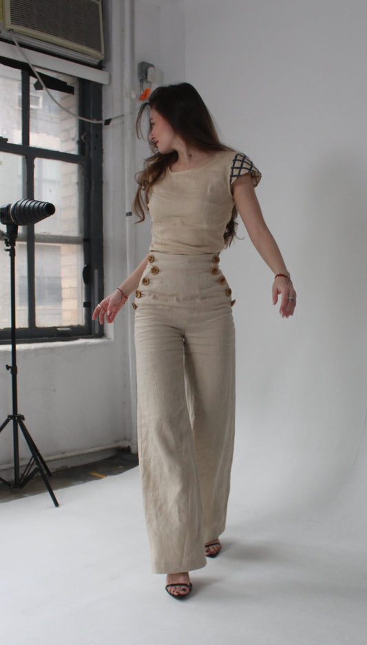 Sally The Sailor Pant in Linen